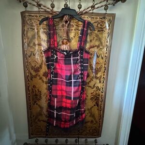 Amazon Red and Black Plaid Mini Dress